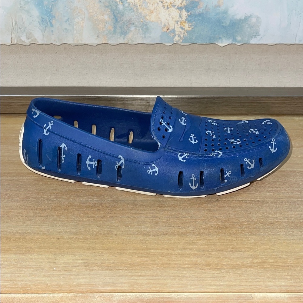 Floafers Nautical Blue Women's Loafers with Anchor Design - Size 8 - Picture 2 of 10
